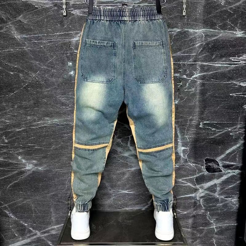 Pantalon en denim bleu délavé  - Streetwear Brand Clothing avis et prix