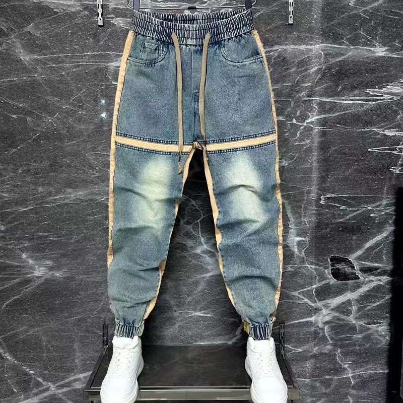 Pantalon en denim bleu délavé  - Streetwear Brand Clothing avis et prix