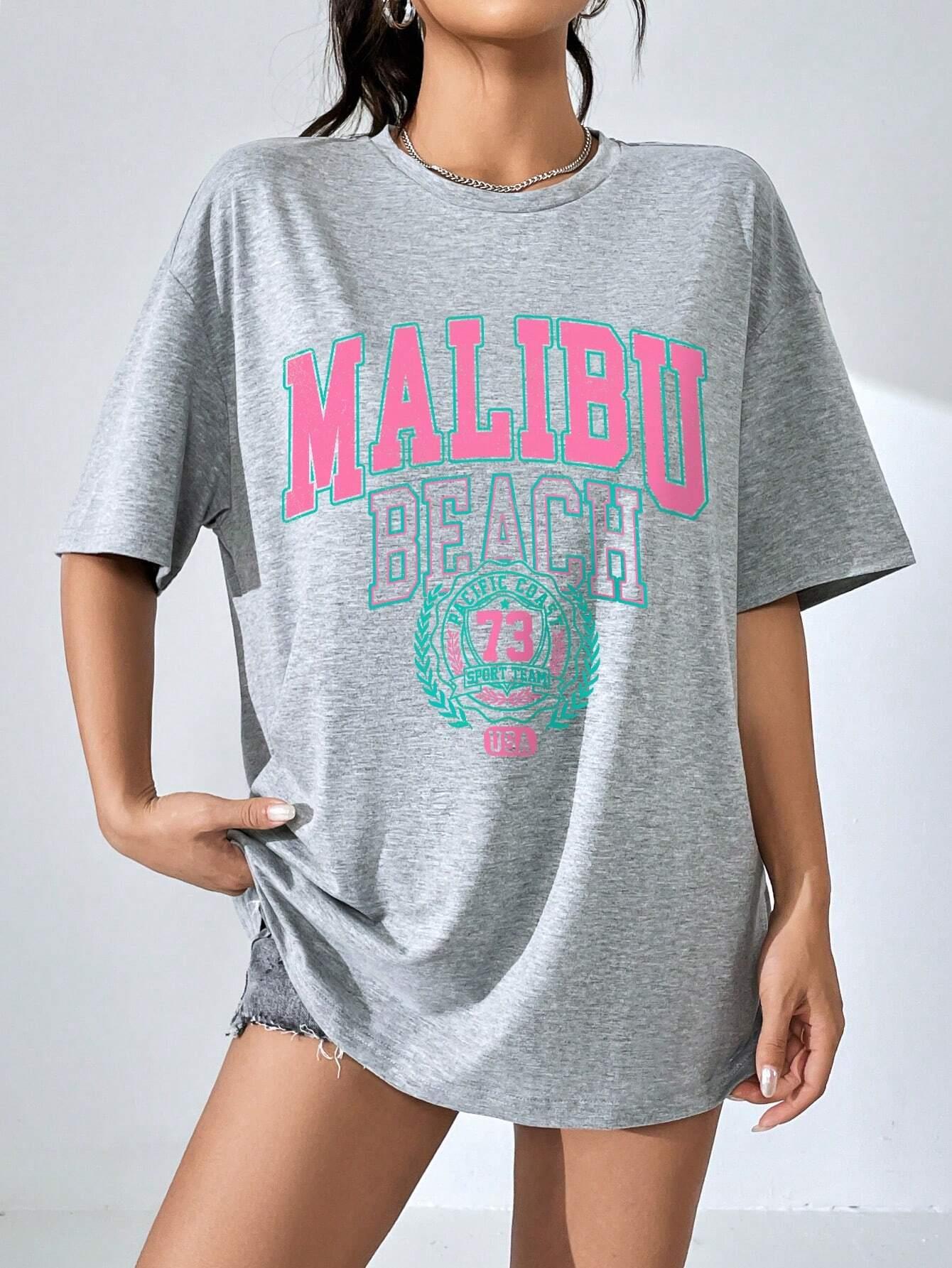 Malibu plage lettre impression - Streetwear Brand Clothing avis et prix