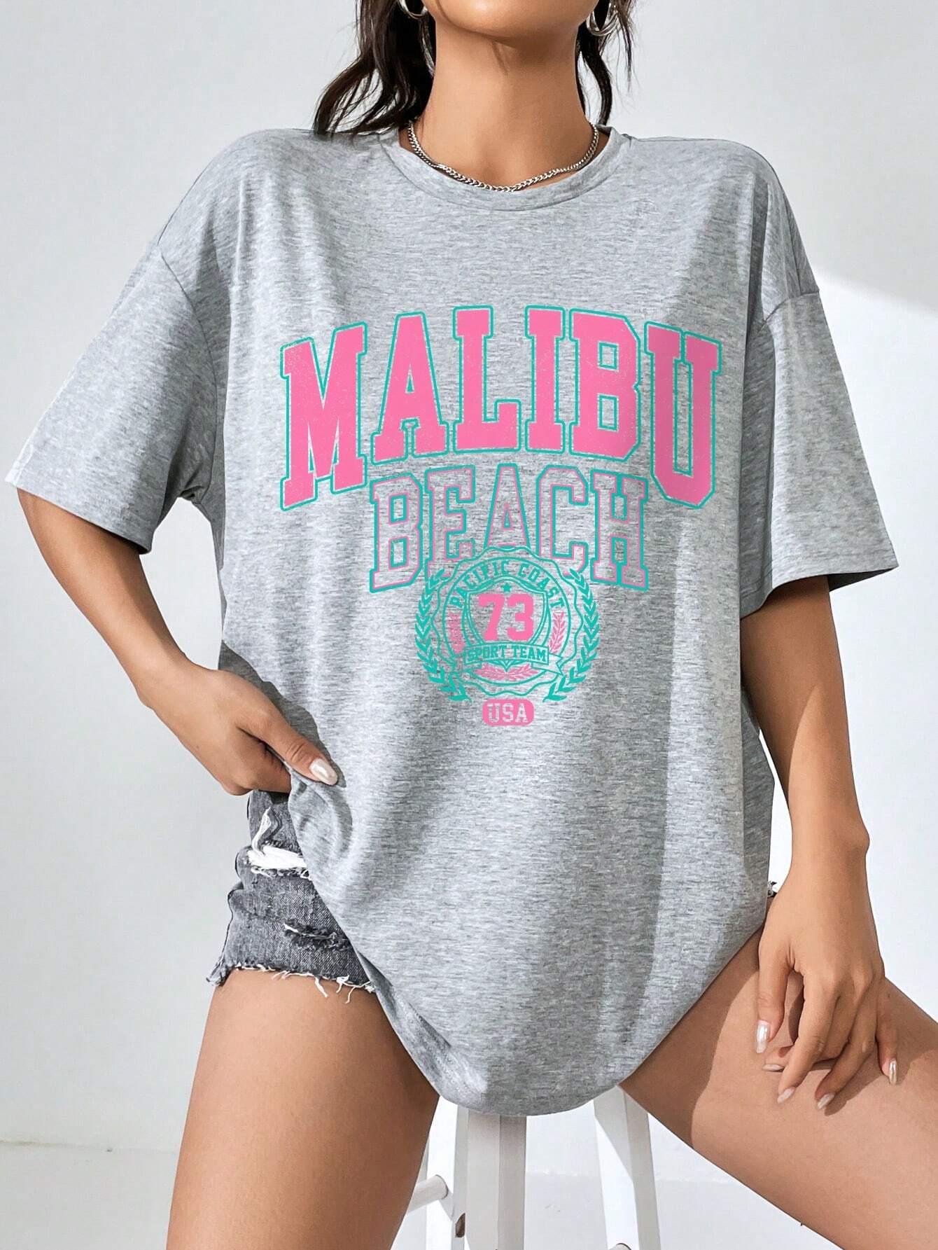 Malibu plage lettre impression - Streetwear Brand Clothing avis et prix
